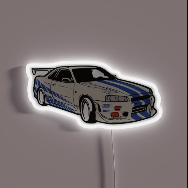 Skyline R34 Brian O Conner RGB Neon Sign