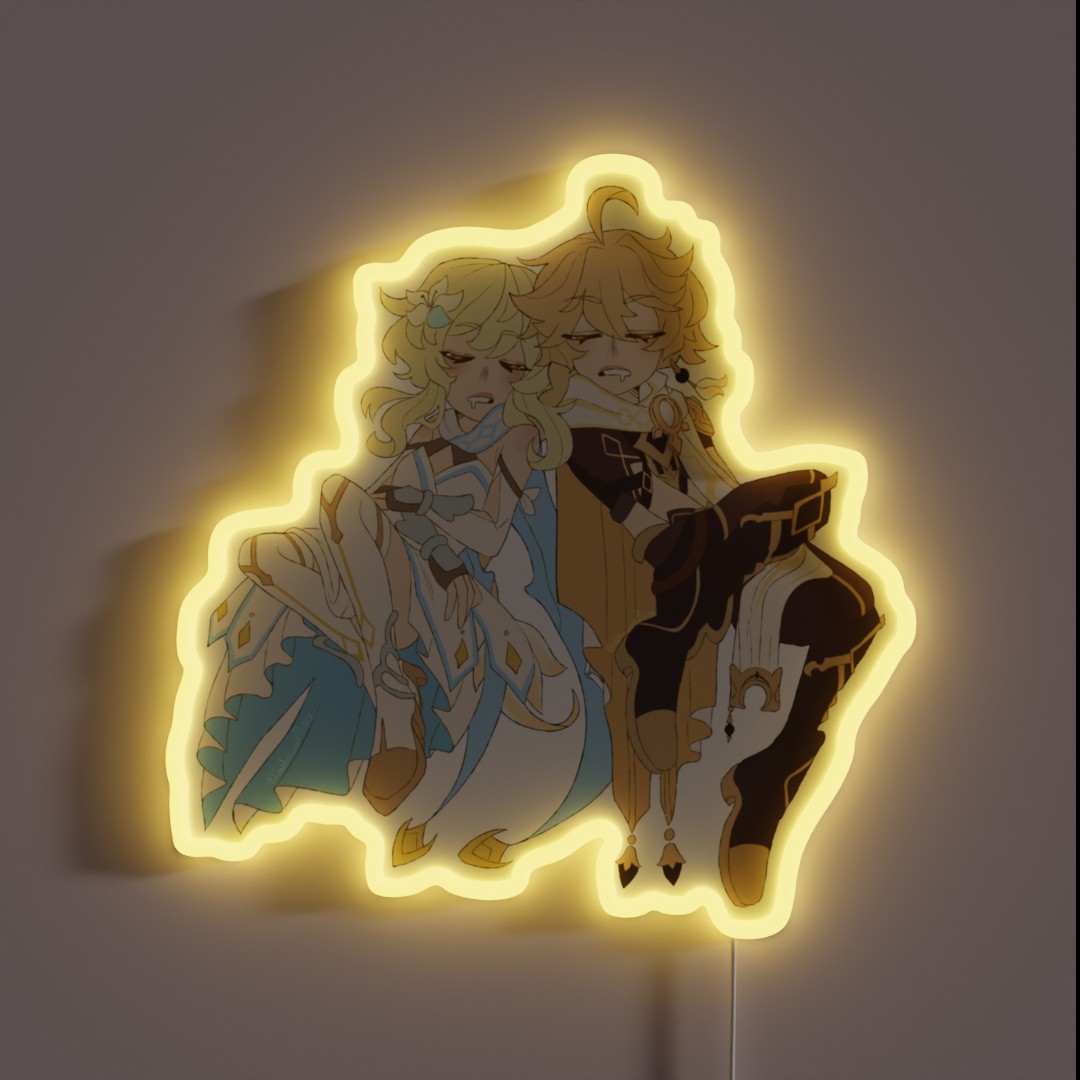 Sleepy Travellers Twins Version RGB Neon Sign Sleepy Travellers Twins Version RGB Neon Sign