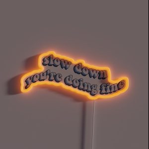 Slow Down You Re Doing Fine Vienna Lyrics RGB Neon Sign
