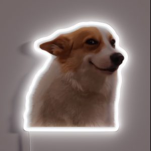 Sly Smiling Dog Meme RGB Neon Sign