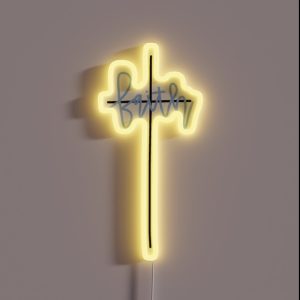Small Faith Cross RGB Neon Sign