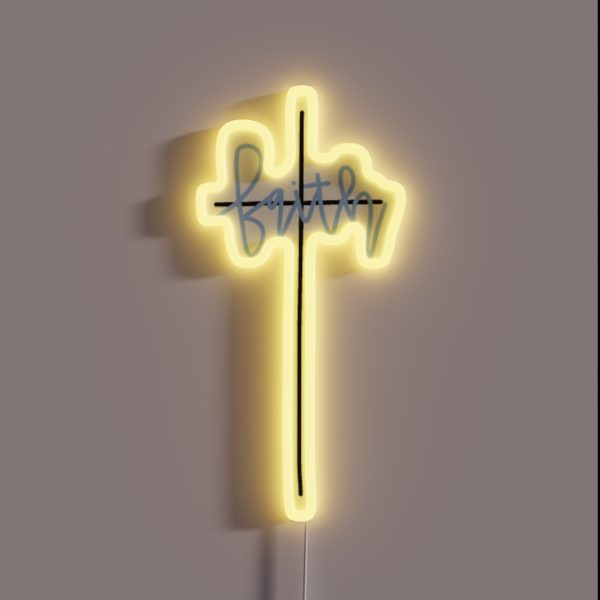Small Faith Cross RGB Neon Sign
