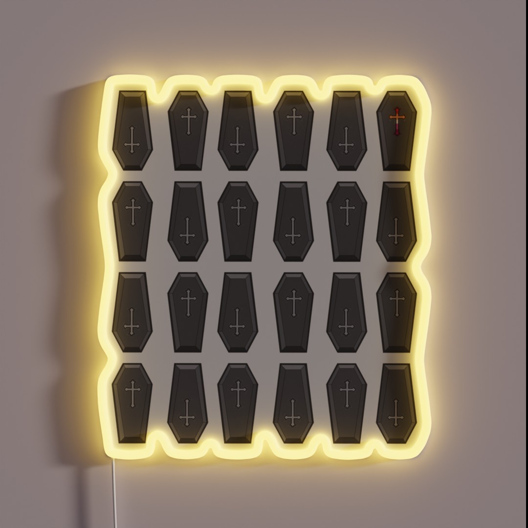 Small Gothic Lesbian Pride Cross Coffins RGB Neon Sign Small Gothic Lesbian Pride Cross Coffins RGB Neon Sign