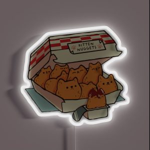 Small Kitten Nuggets Fast Food Cat RGB Neon Sign