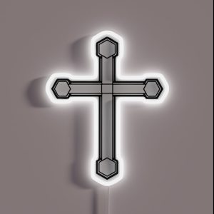 Small Medeival Christian Cross Design RGB Neon Sign