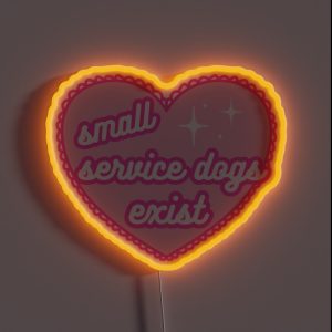 Small Service Dogs Exist Lace Heart RGB Neon Sign