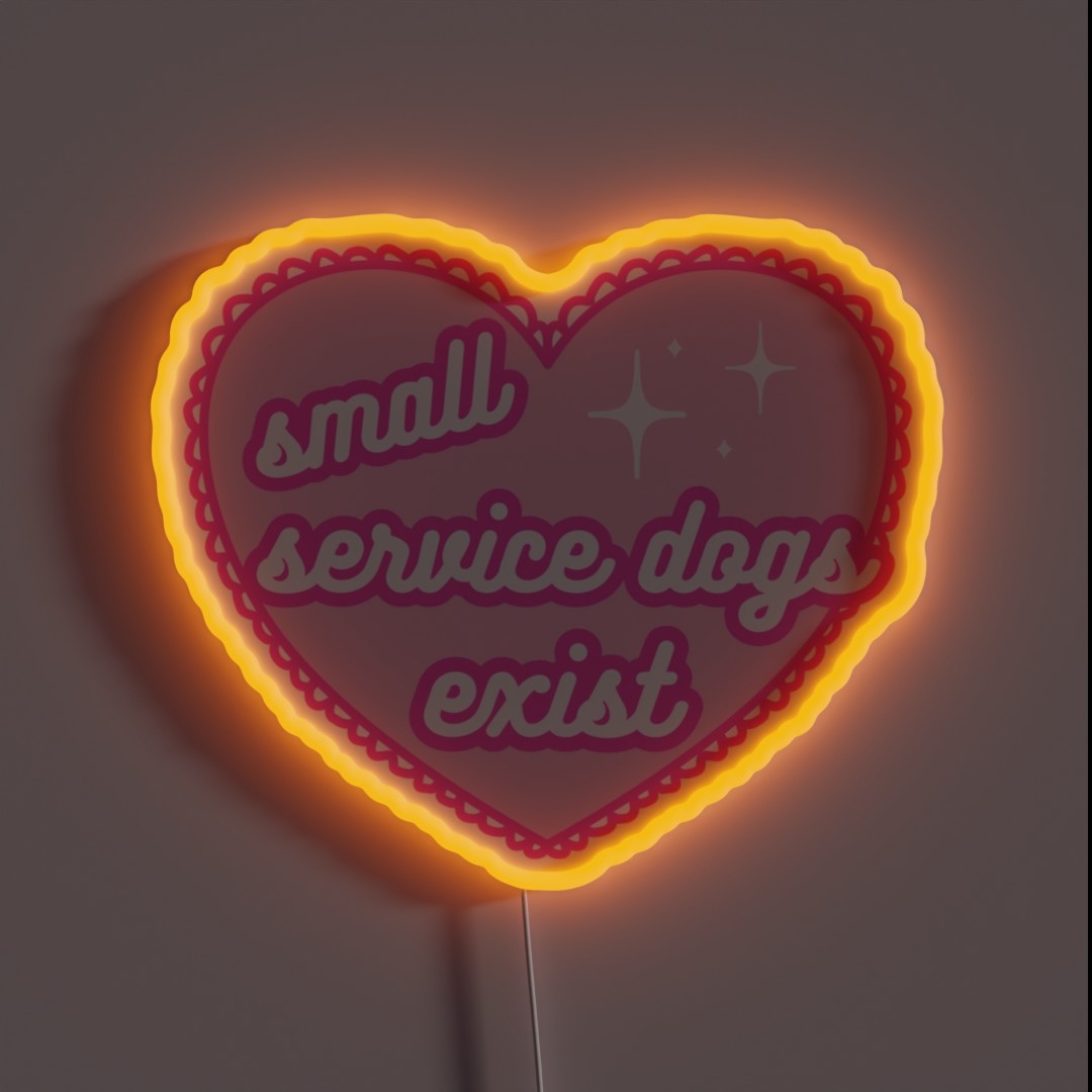 Small Service Dogs Exist Lace Heart RGB Neon Sign Small Service Dogs Exist Lace Heart RGB Neon Sign