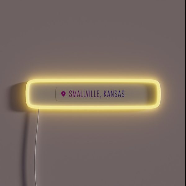 Smallville Kansas Geotag RGB Neon Sign