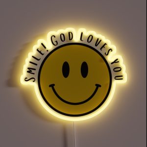 Smile God Loves You RGB Neon Sign Smile God Loves You RGB Neon Sign