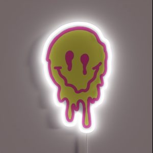 Smiley Face Melting RGB Neon Sign