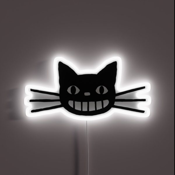 Smiling Black Cat RGB Neon Sign
