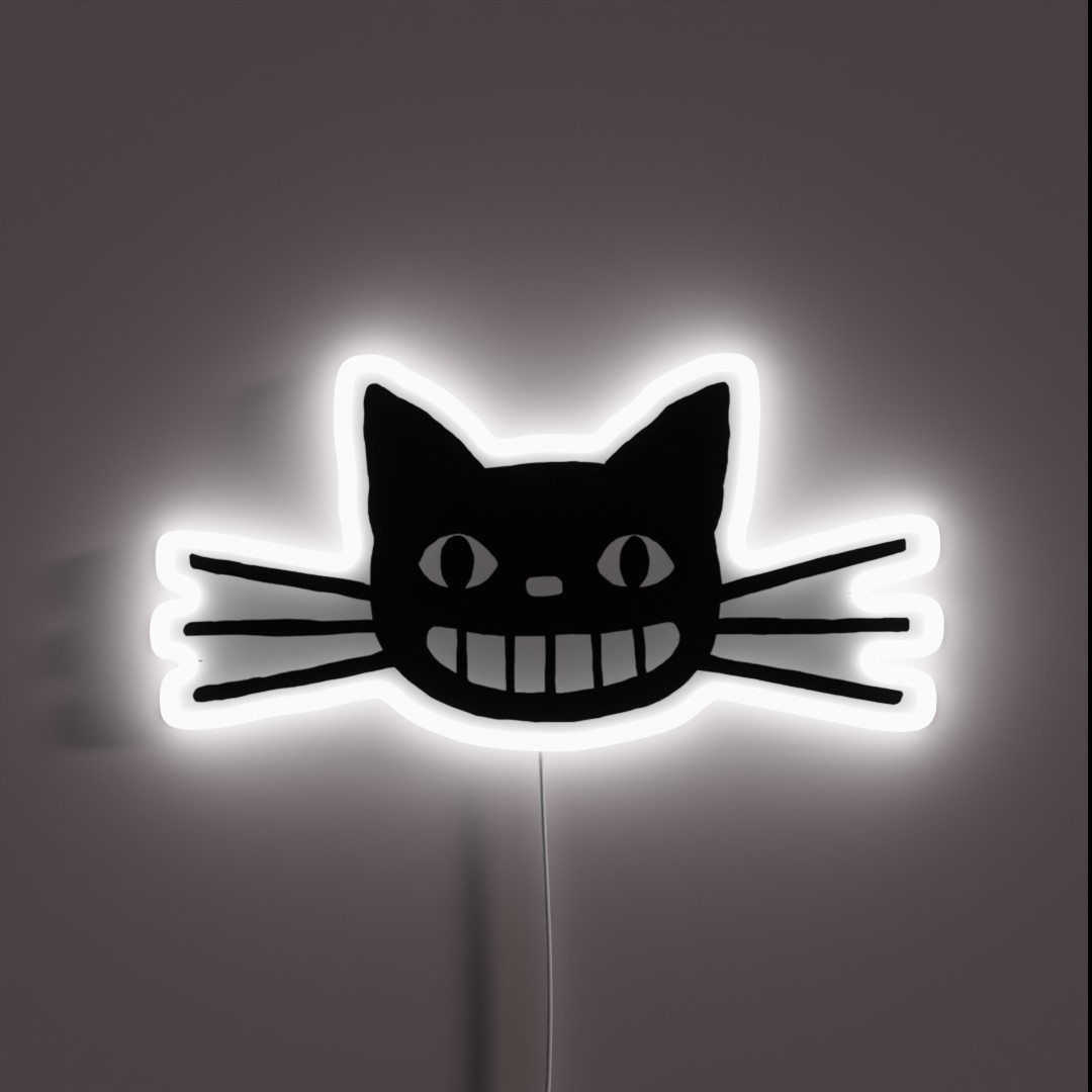Smiling Black Cat RGB Neon Sign Smiling Black Cat RGB Neon Sign