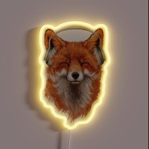 Smiling Musical Fox RGB Neon Sign