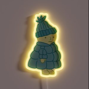 Smiski In A Puffer Jacket RGB Neon Sign