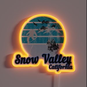 Snow Valley California Usa Winter Ski Resort RGB Neon Sign
