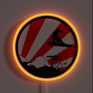 Snowboard Red Rays RGB Neon Sign Snowboard Red Rays RGB Neon Sign