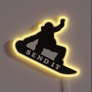 Snowboard Send It Icon RGB Neon Sign