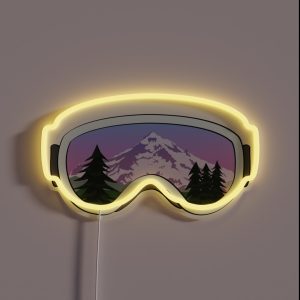 Snowboard Ski Goggles Mt Hood RGB Neon Sign