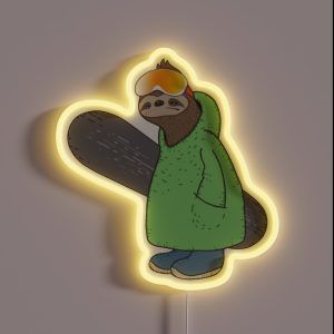 Snowboarding Sloth RGB Neon Sign Snowboarding Sloth RGB Neon Sign