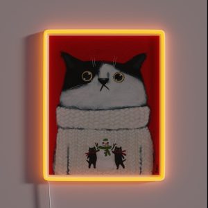 Snowcat Sweater Kitty RGB Neon Sign
