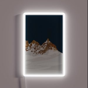 Snowy Mountain Illustration RGB Neon Sign