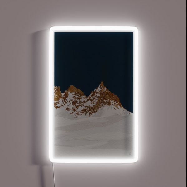 Snowy Mountain Illustration RGB Neon Sign