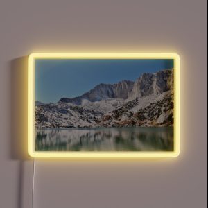 Snowy Mountain Lake Photo RGB Neon Sign