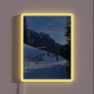 Snowy Mountain Landscape In Switzerland RGB Neon Sign
