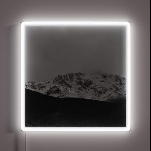 Snowy Mountain Landscape Winter Background Photography RGB Neon Sign
