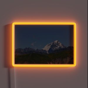 Snowy Mountain Peak Alpine Landscape RGB Neon Sign
