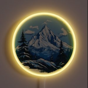 Snowy Mountain Peak RGB Neon Sign