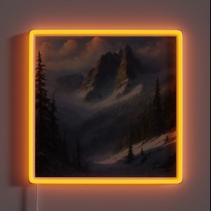 Snowy Mountain Peaks RGB Neon Sign