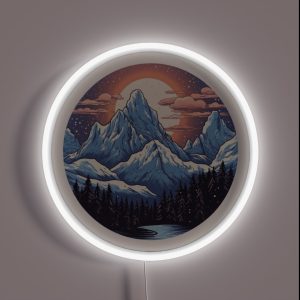 Snowy Mountain RGB Neon Sign