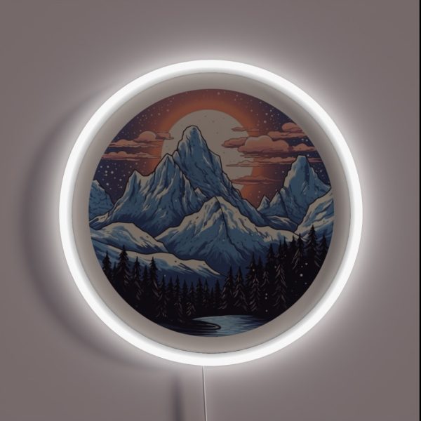 Snowy Mountain RGB Neon Sign