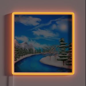 Snowy Mountain Ridge RGB Neon Sign Snowy Mountain Ridge RGB Neon Sign