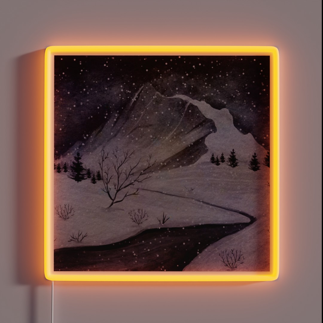 Snowy Mountain Road RGB Neon Sign Snowy Mountain Road RGB Neon Sign