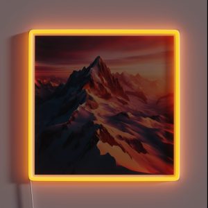 Snowy Mountain Sunset RGB Neon Sign Snowy Mountain Sunset RGB Neon Sign