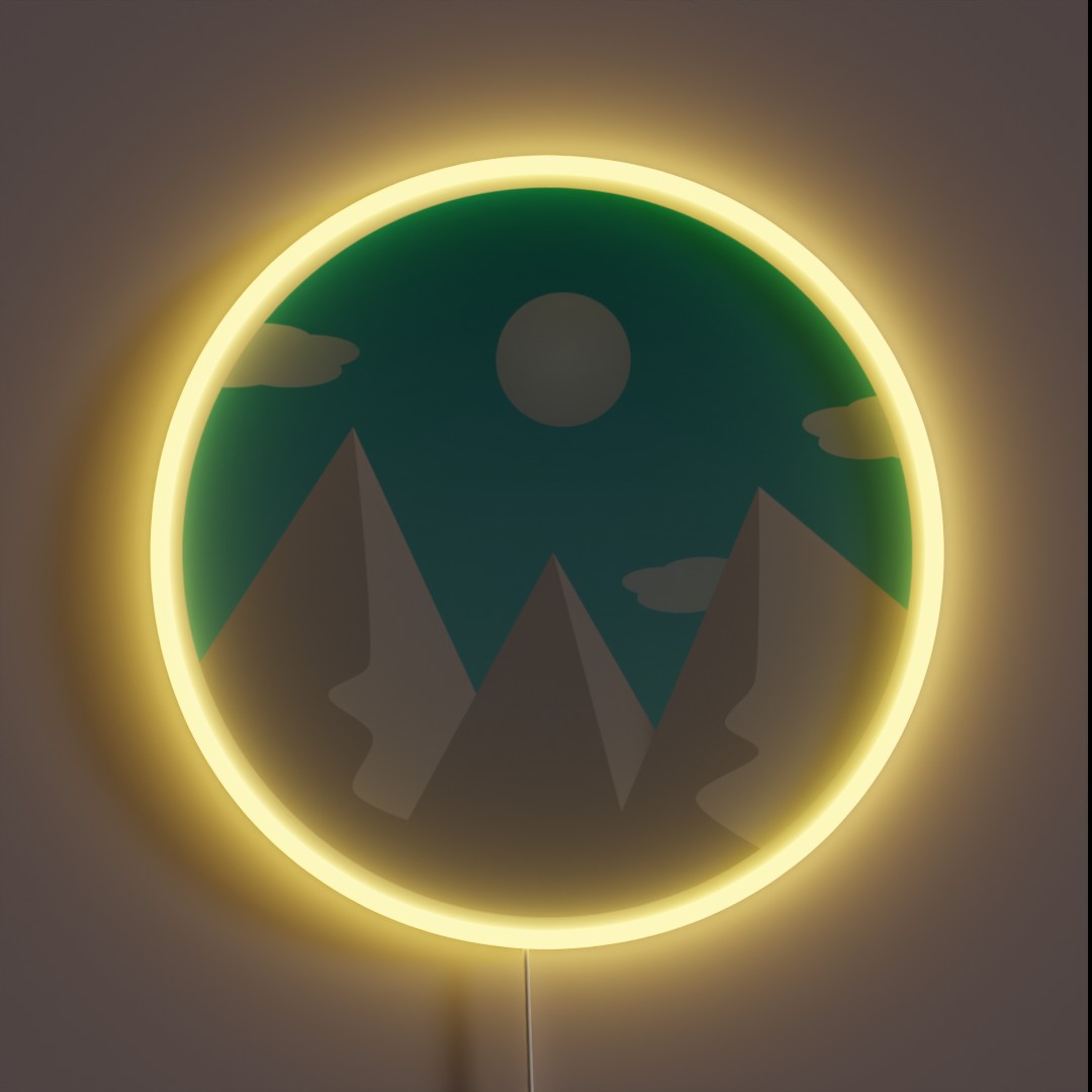 Snowy Mountains RGB Neon Sign Snowy Mountains RGB Neon Sign