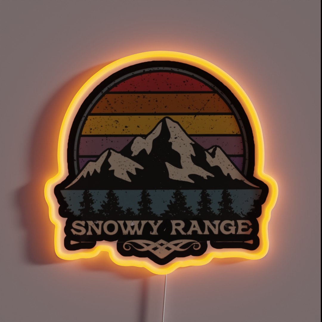 Snowy Range Wyoming RGB Neon Sign Snowy Range Wyoming RGB Neon Sign