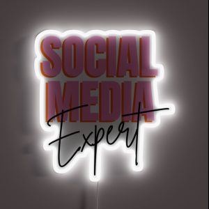 Social Media Expert Design Social Media Manager Influencer Virtual Assistant RGB Neon Sign