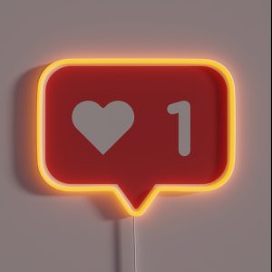 Social Media Instagram I Heart Like RGB Neon Sign