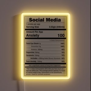 Social Media Nutrional Value RGB Neon Sign