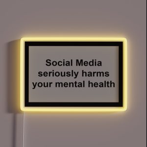 Social Media Seriously Harms Your Mental Health RGB Neon Sign
