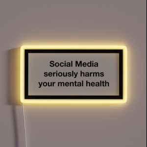 Social Media Seriously Harms Your Mental Health RGB Neon Sign