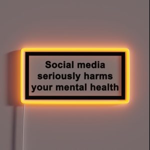 Social Media Seriously Harms Your Mental Health RGB Neon Sign Social Media Seriously Harms Your Mental Health RGB Neon Sign