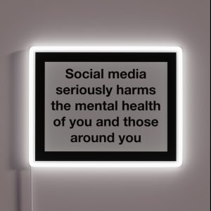 Social Media Warning RGB Neon Sign