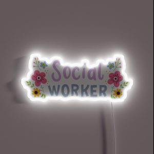 Social Worker RGB Neon Sign Social Worker RGB Neon Sign