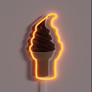 Soft Serve Chocolate Ice Cream Cone RGB Neon Sign