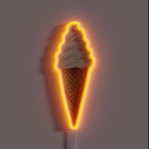 Soft Serve Vanilla Ice Cream Cone RGB Neon Sign Soft Serve Vanilla Ice Cream Cone RGB Neon Sign