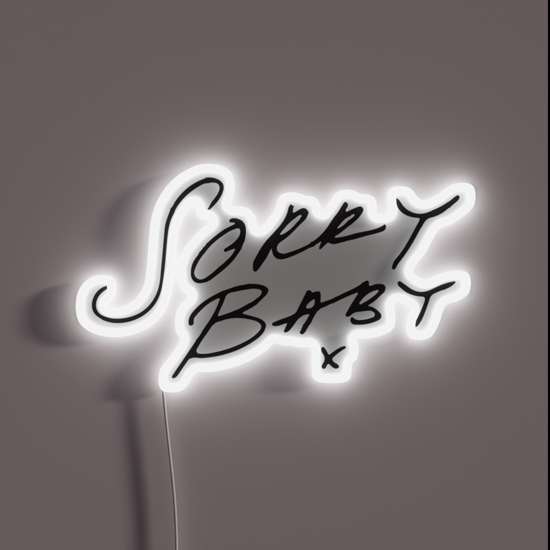Sorry Baby X Black RGB Neon Sign Sorry Baby X Black RGB Neon Sign